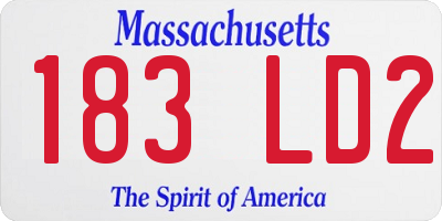 MA license plate 183LD2
