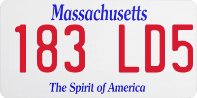 MA license plate 183LD5