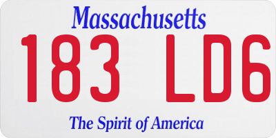 MA license plate 183LD6
