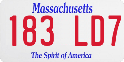 MA license plate 183LD7