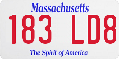 MA license plate 183LD8