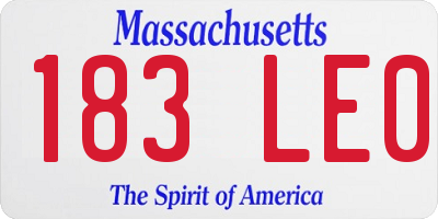 MA license plate 183LE0