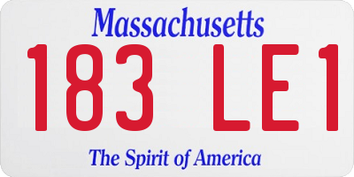 MA license plate 183LE1