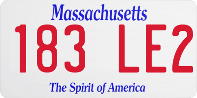 MA license plate 183LE2