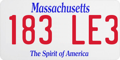 MA license plate 183LE3