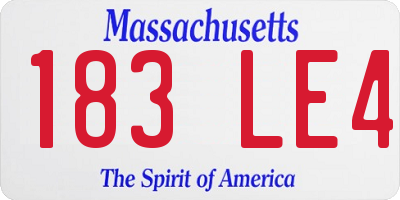 MA license plate 183LE4