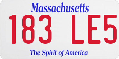 MA license plate 183LE5