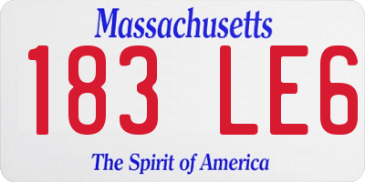 MA license plate 183LE6
