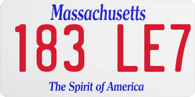 MA license plate 183LE7