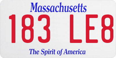 MA license plate 183LE8