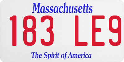 MA license plate 183LE9
