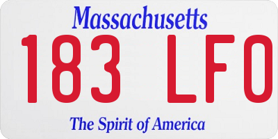 MA license plate 183LF0