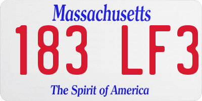 MA license plate 183LF3