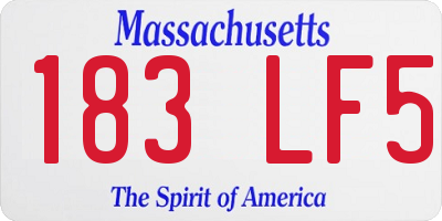 MA license plate 183LF5