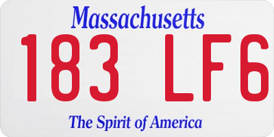 MA license plate 183LF6
