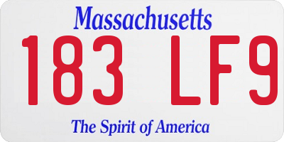 MA license plate 183LF9