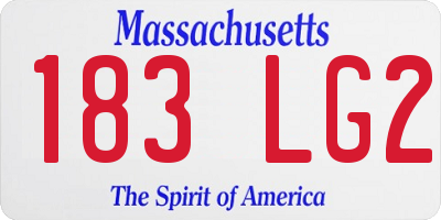 MA license plate 183LG2