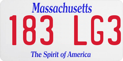 MA license plate 183LG3