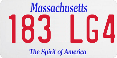 MA license plate 183LG4