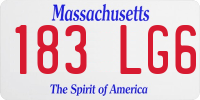 MA license plate 183LG6
