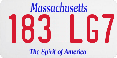 MA license plate 183LG7