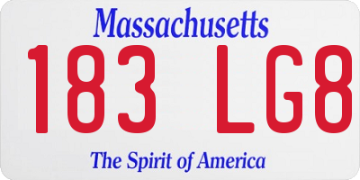 MA license plate 183LG8