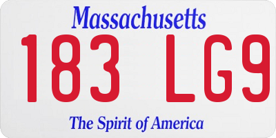 MA license plate 183LG9