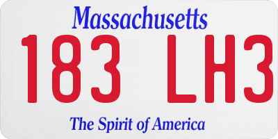 MA license plate 183LH3