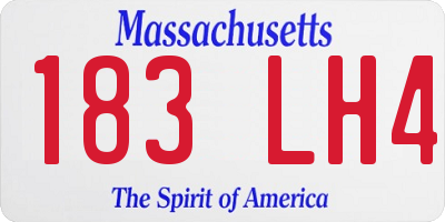 MA license plate 183LH4