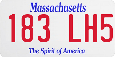 MA license plate 183LH5