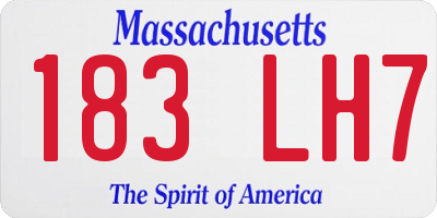 MA license plate 183LH7