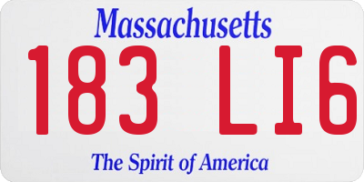 MA license plate 183LI6
