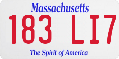 MA license plate 183LI7
