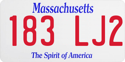 MA license plate 183LJ2