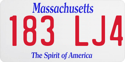 MA license plate 183LJ4