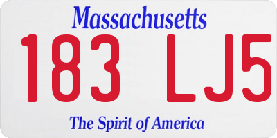 MA license plate 183LJ5