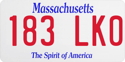 MA license plate 183LK0