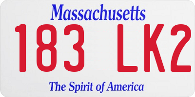 MA license plate 183LK2