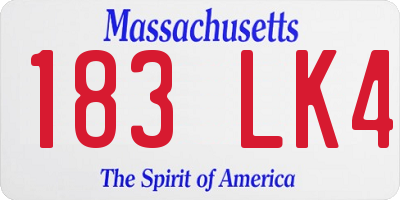 MA license plate 183LK4