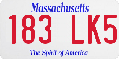 MA license plate 183LK5