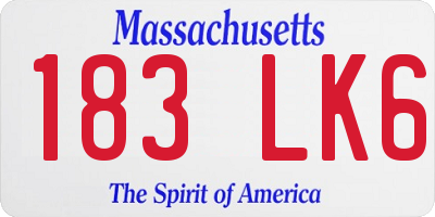 MA license plate 183LK6