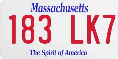 MA license plate 183LK7