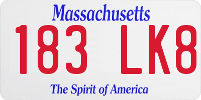 MA license plate 183LK8