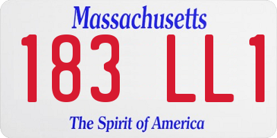 MA license plate 183LL1