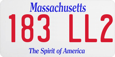 MA license plate 183LL2
