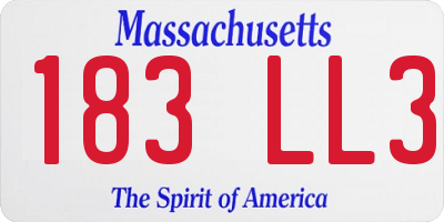 MA license plate 183LL3