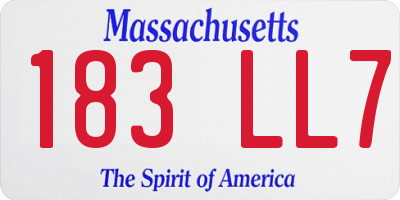 MA license plate 183LL7