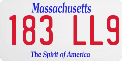 MA license plate 183LL9