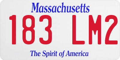 MA license plate 183LM2