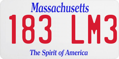 MA license plate 183LM3